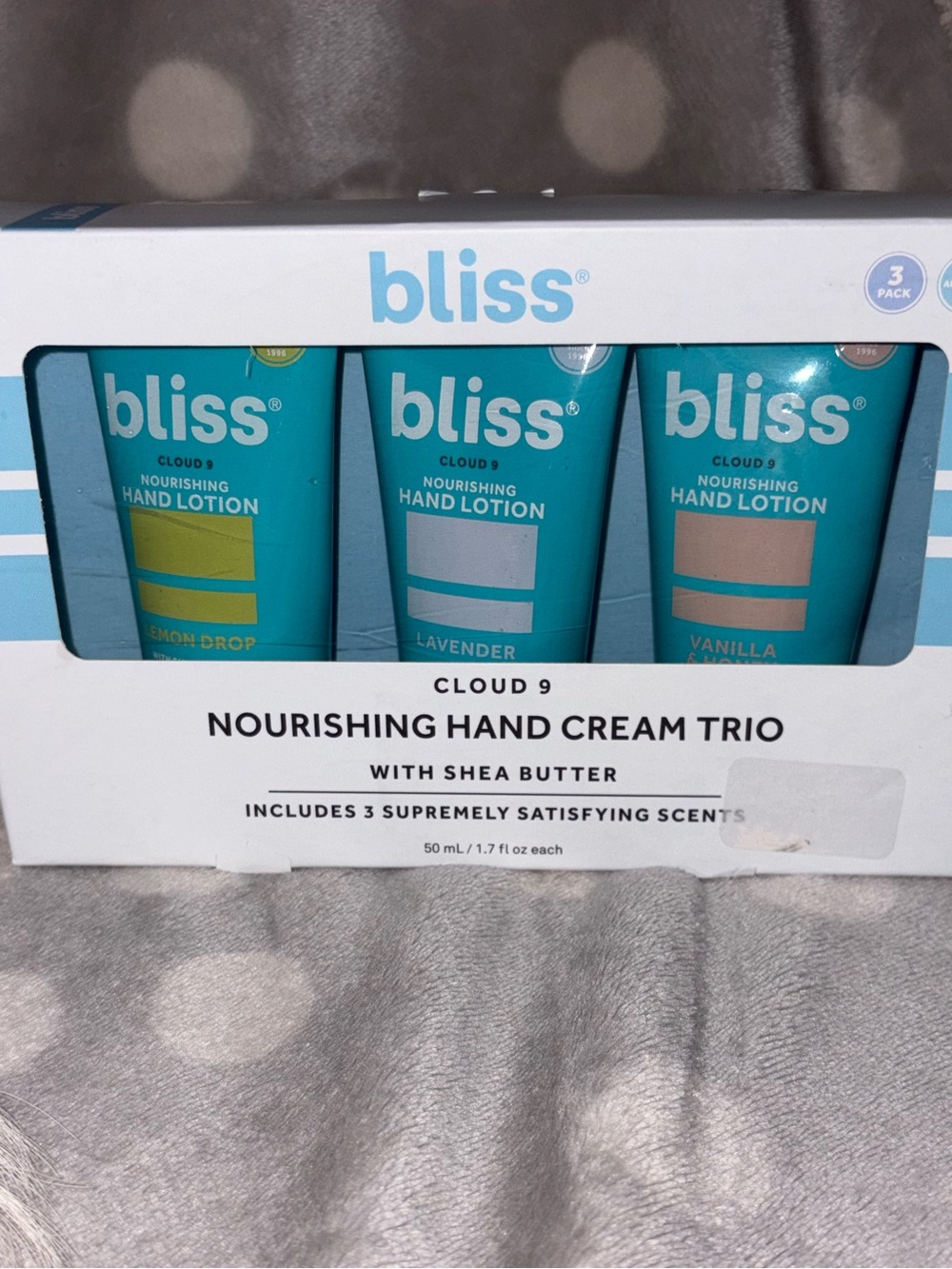 bliss Cloud 9 Nourishing Hand Cream Trio - New in Box